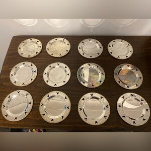 Vintage Disney Mickey Mouse Silver Plated Coasters Set of 12